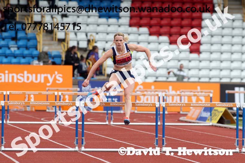 Eilidh Child (Pitreavie) 400 metres hurdles, 2014 Sainsbury's British Championships. Photo: David T. Hewitson/Sports for All Pics